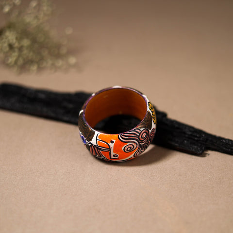 Kerala Mural Handpainted Wooden Bangle (Size - 2-4) 63