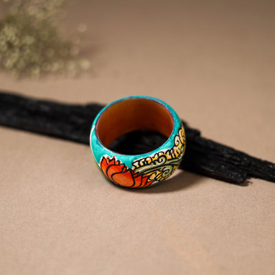 Kerala Mural Handpainted Wooden Bangle (Size - 2-4) 68