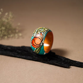 Kerala Mural Handpainted Wooden Bangle (Size - 2-4) 68