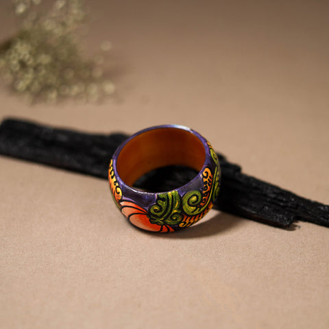 Kerala Mural Handpainted Wooden Bangle (Size - 2-4) 69