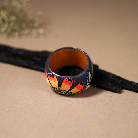 Kerala Mural Handpainted Wooden Bangle (Size - 2-4) 72