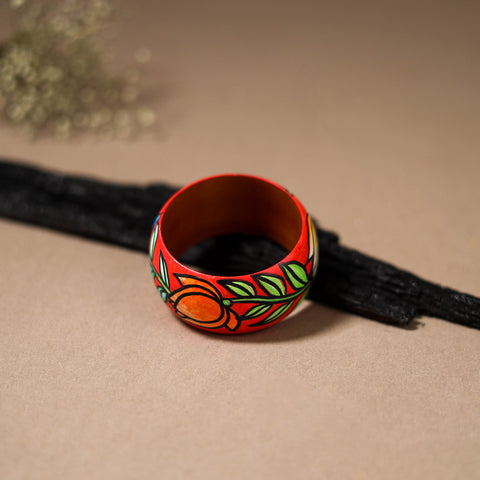 Kerala Mural Handpainted Wooden Bangle (Size - 2-6) 78