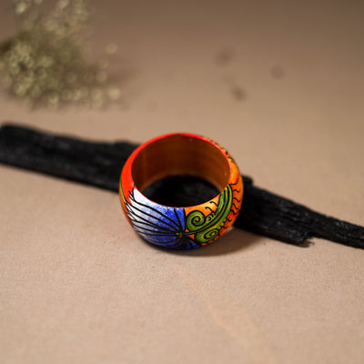 Kerala Mural Handpainted Wooden Bangle (Size - 2-6) 79