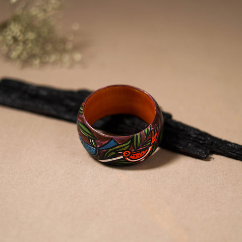 Kerala Mural Handpainted Wooden Bangle (Size - 2-6) 80