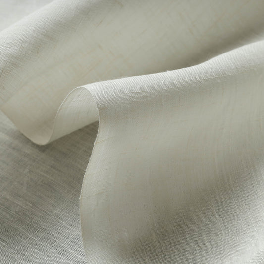 White - 60 Cotton x 60 Count Linen Burdwan Handspun Handwoven Fabric