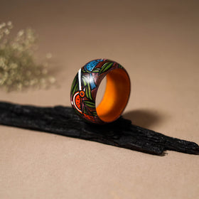 Kerala Mural Handpainted Wooden Bangle (Size - 2-6) 80