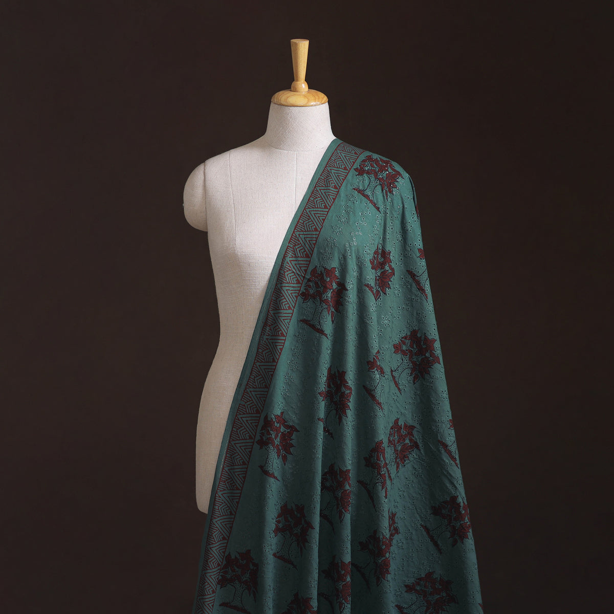 Bagh Hand Block Print Natural Dyed Cotton Hakoba Fabric 01
