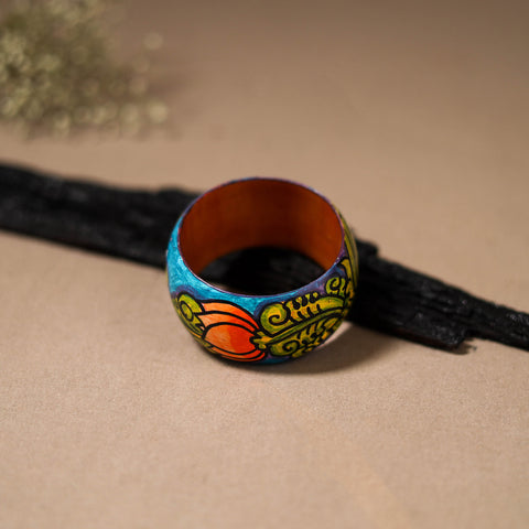 Kerala Mural Handpainted Wooden Bangle (Size - 2-6) 83