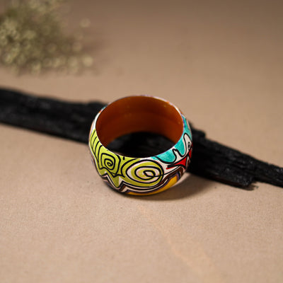 Kerala Mural Handpainted Wooden Bangle (Size - 2-6) 84