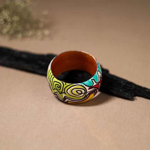 Kerala Mural Handpainted Wooden Bangle (Size - 2-6) 84