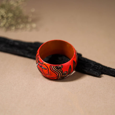 Kerala Mural Handpainted Wooden Bangle (Size - 2-6) 85