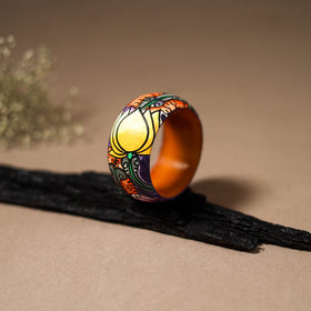 Kerala Mural Handpainted Wooden Bangle (Size - 2-8) 87