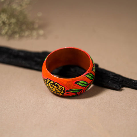 Kerala Mural Handpainted Wooden Bangle (Size - 2-8) 90
