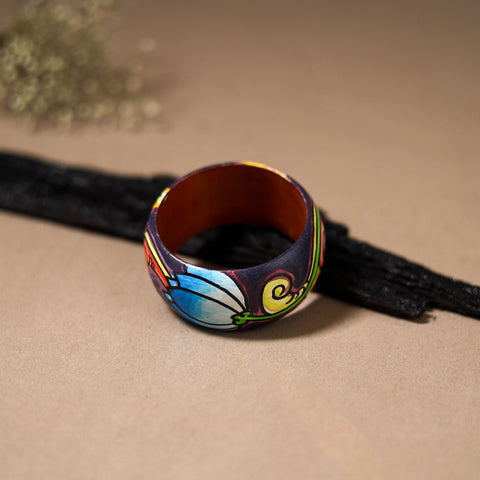 Kerala Mural Handpainted Wooden Bangle (Size - 2-8) 91
