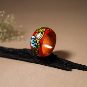 Kerala Mural Handpainted Wooden Bangle (Size - 2-8) 93