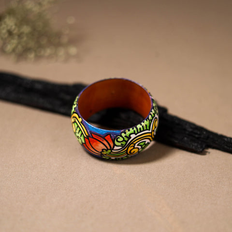 Kerala Mural Handpainted Wooden Bangle (Size - 2-8) 95