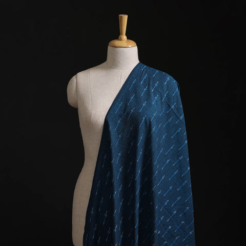Blue - Pochampally Ikat Weave Pure Cotton Fabric 02