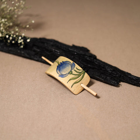 Kerala Mural Handpainted Bamboo Bun Holder Juda Pin 01