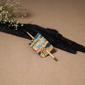 Kerala Mural Handpainted Bamboo Bun Holder Juda Pin 10