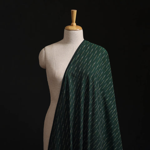 Green - Pochampally Ikat Weave Pure Cotton Fabric 14