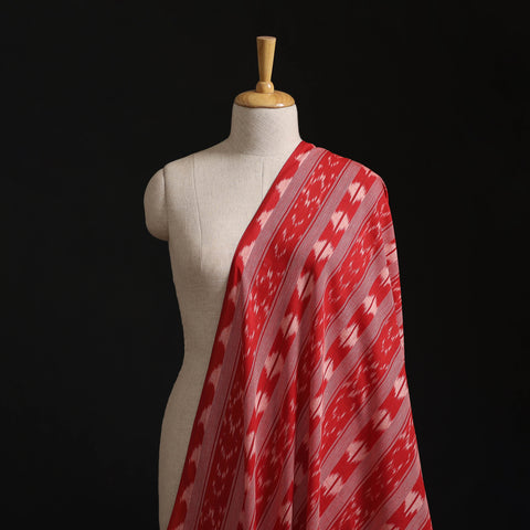Red - Pochampally Ikat Weave Pure Cotton Fabric 18