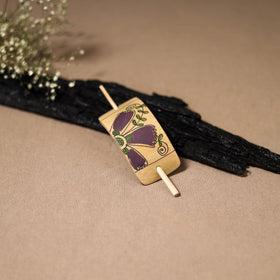 Kerala Mural Handpainted Bamboo Bun Holder Juda Pin 21