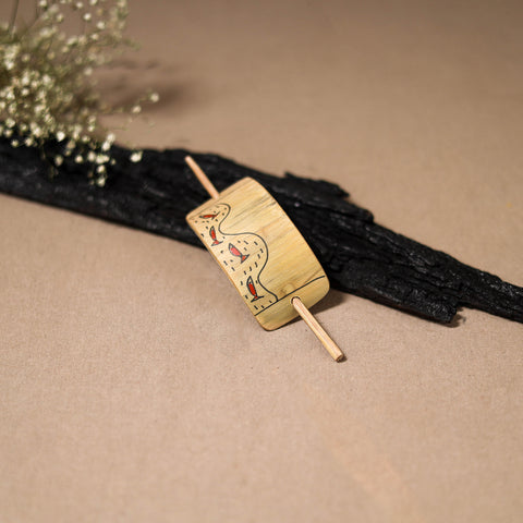 Kerala Mural Handpainted Bamboo Bun Holder Juda Pin 24