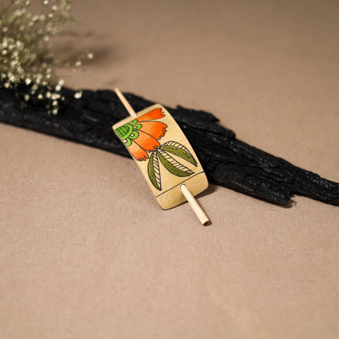 Kerala Mural Handpainted Bamboo Bun Holder Juda Pin 25