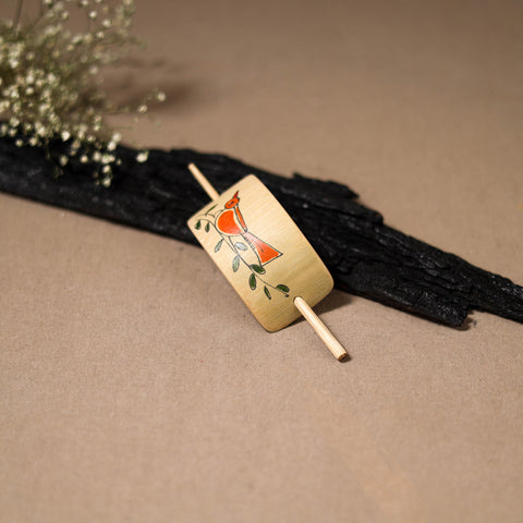 Kerala Mural Handpainted Bamboo Bun Holder Juda Pin 27