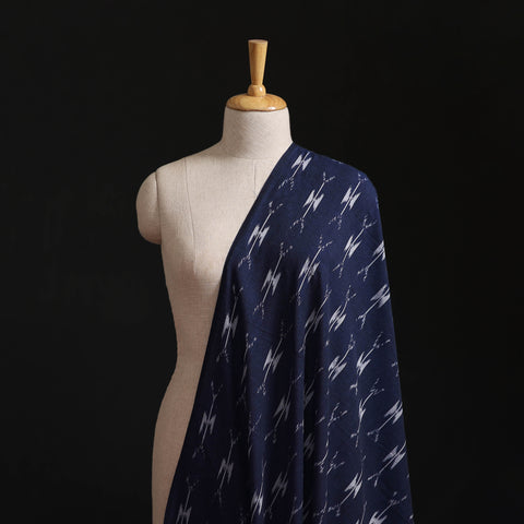 Blue - Pochampally Ikat Weave Pure Cotton Fabric 27