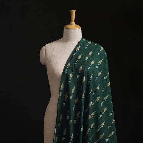 Green - Pochampally Ikat Weave Pure Cotton Fabric 28