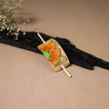 Kerala Mural Handpainted Bamboo Bun Holder Juda Pin  39