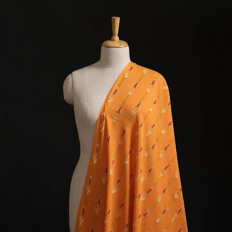 Yellow - Pochampally Ikat Weave Pure Cotton Fabric 31