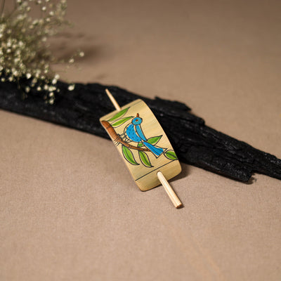 Kerala Mural Handpainted Bamboo Bun Holder Juda Pin  40