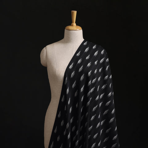Black - Pochampally Ikat Weave Pure Cotton Fabric 33