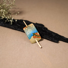 Kerala Mural Handpainted Bamboo Bun Holder Juda Pin  44