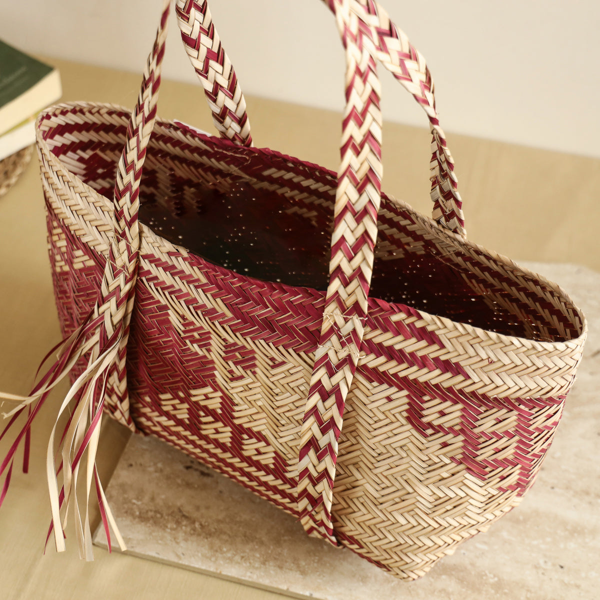 Handcrafted Natural Water Hyacinth Shoulder Bag from Assam 12