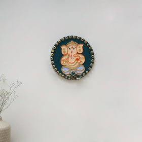 Ganesha - handpainted clay art wall frame 17 - handcrafted