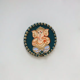 Ganesha - handpainted clay art wall frame 17 - handcrafted