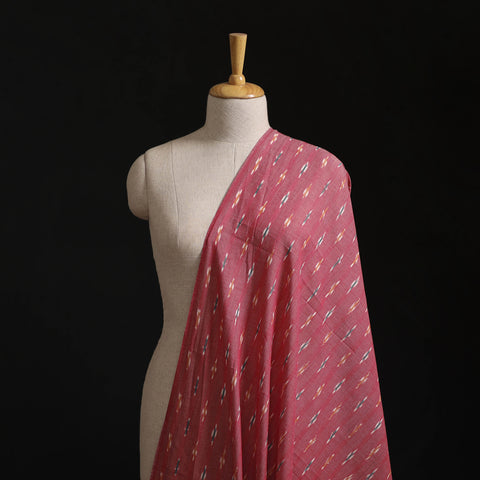 Pink - Pochampally Ikat Weave Pure Cotton Fabric 41