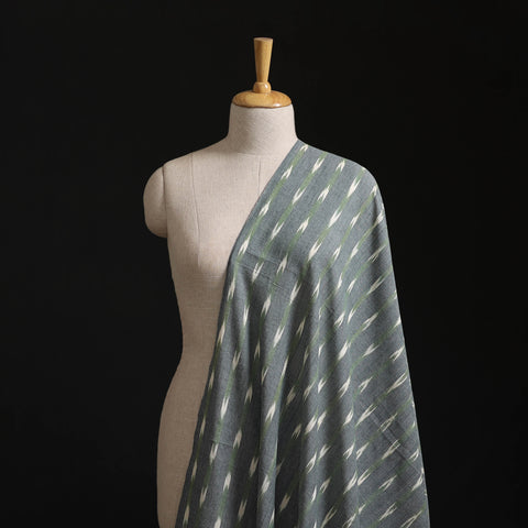 Grey - Pochampally Ikat Weave Pure Cotton Fabric 47
