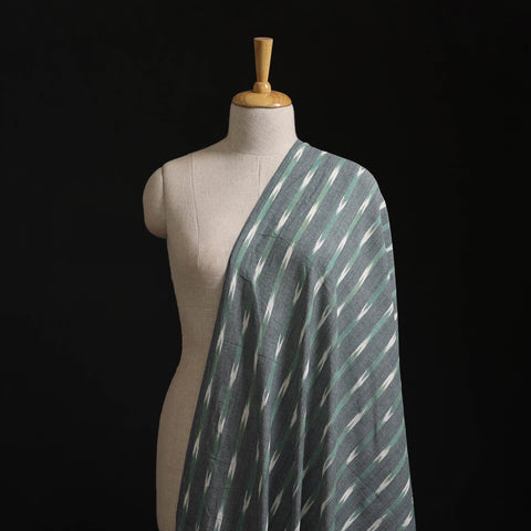 Grey - Pochampally Ikat Weave Pure Cotton Fabric 48
