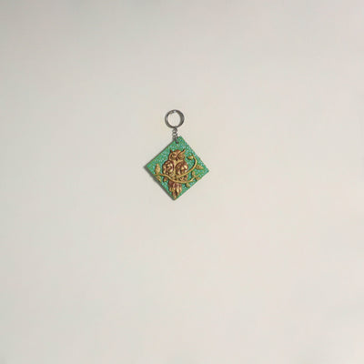 Owl - handpainted clay art keychain 19 - handcrafted