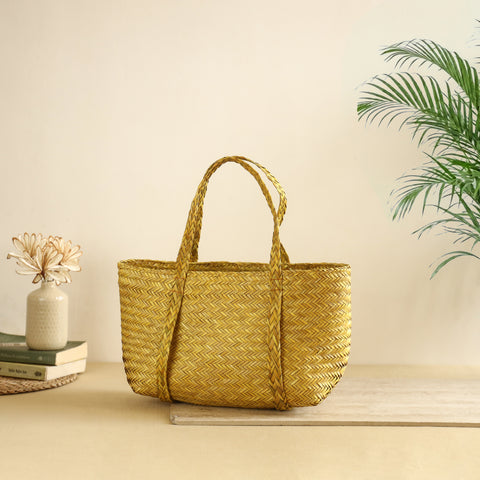 Handcrafted Natural Water Hyacinth Shoulder Bag from Assam 11