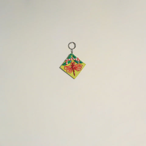 Dragonfly - handpainted clay art keychain 21 - handcrafted