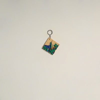 Bird - handpainted clay art keychain 22 - handcrafted