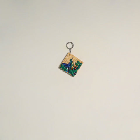 Bird - handpainted clay art keychain 22 - handcrafted