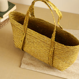 Handcrafted Natural Water Hyacinth Shoulder Bag from Assam 11