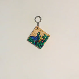 Bird - handpainted clay art keychain 22 - handcrafted