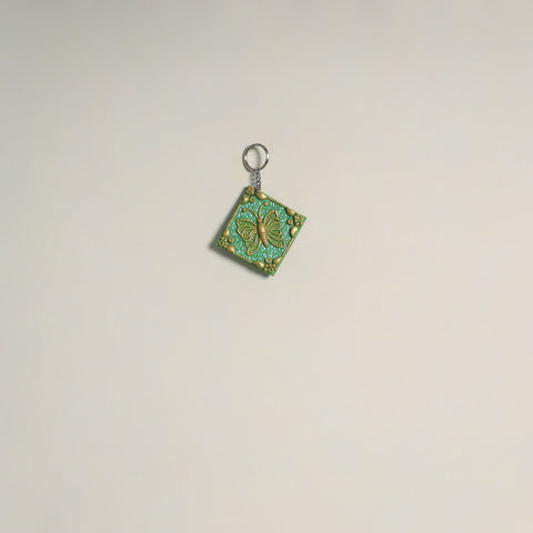 Butterfly - handpainted clay art keychain 25 - handcrafted